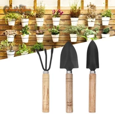 3pcs Garden Tools Set Mini Trowel Rake Shovel For Small Pot Plants Home Kit