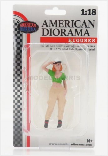 AMERICAN DIORAMA 18101 FIGURES - GIRL HIP HOP - 1 - BEIGE GREEN - 1/18