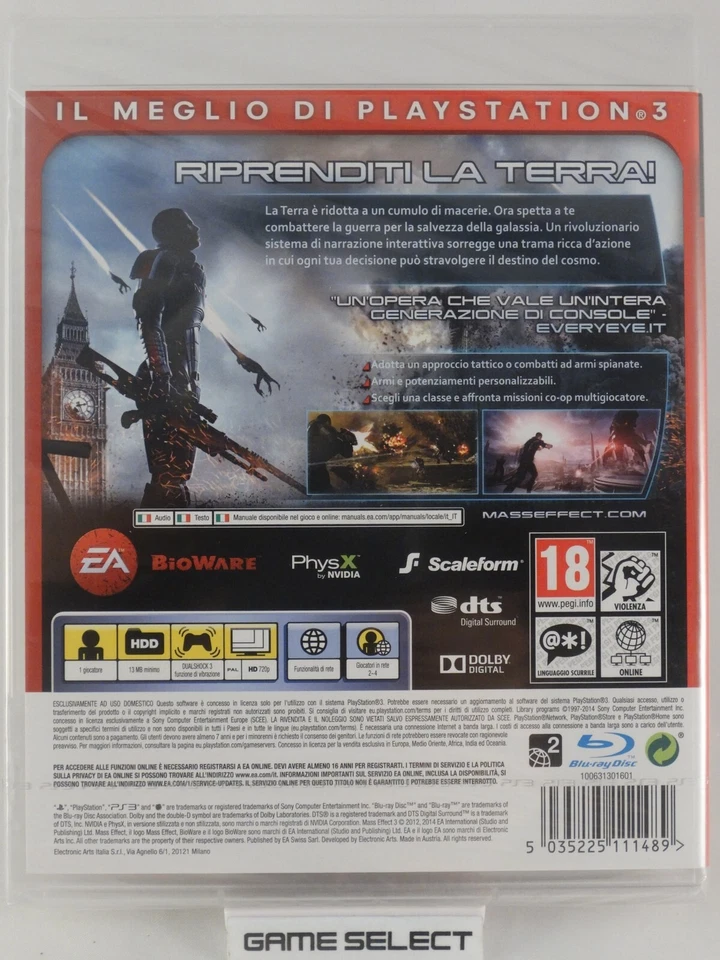MASS EFFECT 3 SONY PS3 PLAYSTATION 3 PAL ITA ITALIANO ORIGINALE NUOVO SIGILLATO - Immagine 2 di 4