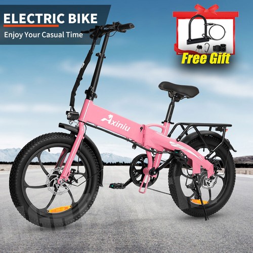 Pink E-Bike 20" Electric Bike Fat Tire 850W Folding City Bicycle -Commuter Ebike - Picture 14 of 15