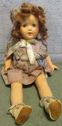 1930's Halco 18" Composition/Cloth Tagged Mama Crier Doll~Original~Blue Tin Eyes