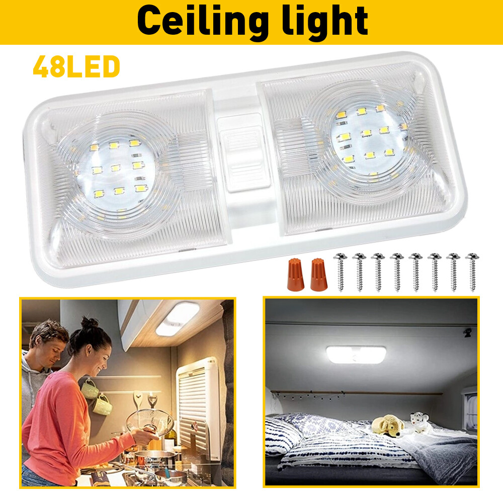 Leisure 48 LEDs RV LED Interior Ceiling Light Boat Camper Trailer Dome 12V 600LM