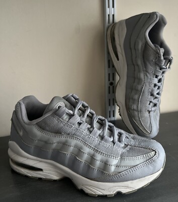 Unisex Kids Nike Air Max 95 GS Wolf Grey White Trainers