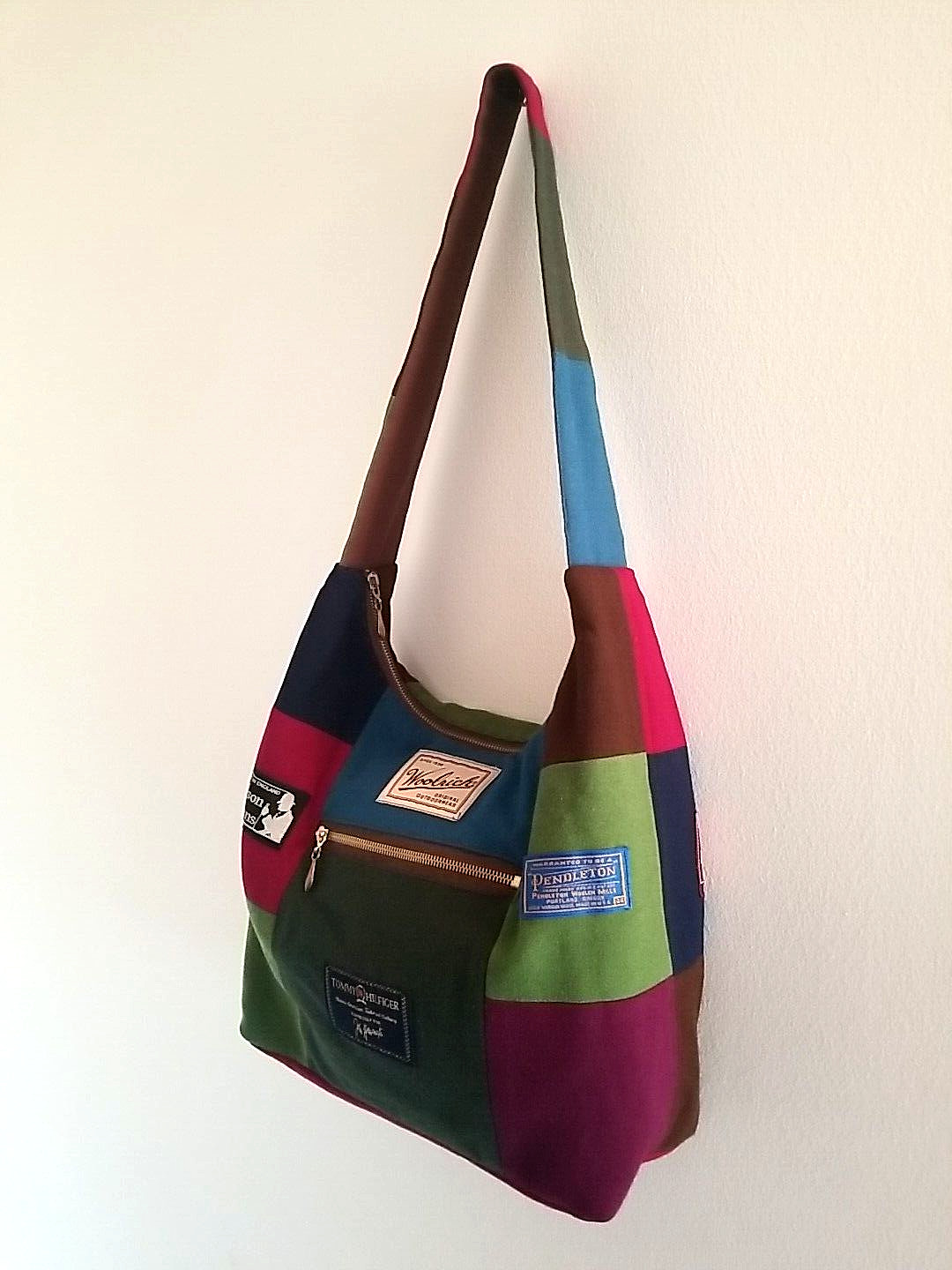 Handmade Patchwork Hobo Bag Purse with Some Hand … - image 3
