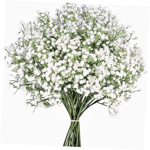 Babys Breath Artificial Flowers,12 Pcs Gypsophila Real Touch 12pcs White