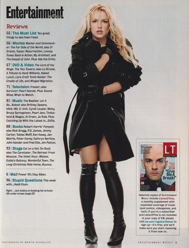 EW 738 Nov 21 2003 BRITNEY SPEARS Katey Sagal Wayne Newton REM Ron Howard - Picture 3 of 3