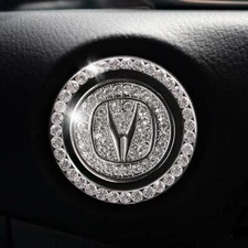 Acura Push Start To Button Bling Car Crystal Rhinestone Car Bling Ring Emblem