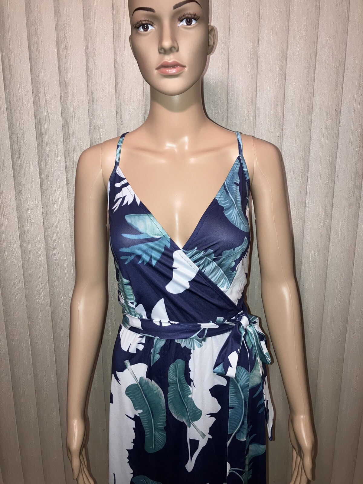 OUGES Womens Summer Deep V Neck Floral Spaghetti … - image 2