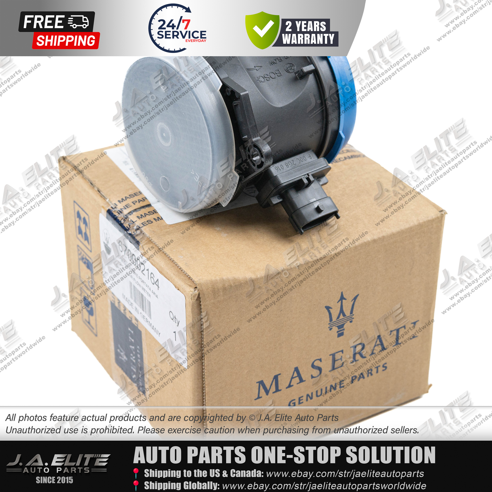 2pcs Genuine Air Flow Meters fit Maserati Ghibli Quattroporte Levante 670002164
