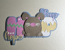 Easter Hop Scrapbook Die Cut Title. Multi-layered. Hand-crafted.