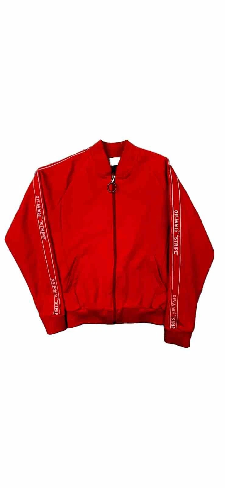 OFF WHITE Giacca Bianca Off Adulto XL Traccia Rossa Virgil Abloh Linea Principale Autentica