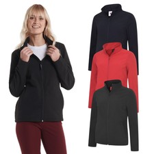 Uneek Ladies Classic Full Zip Soft Shell Jacket Fleece Breathable Fleece Uc613