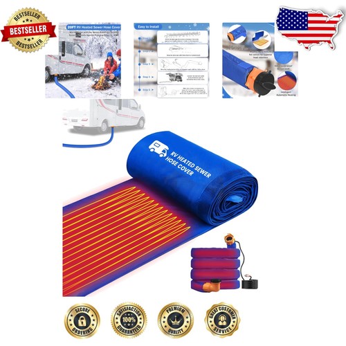 20FT Heated RV Sewer Hose Cover - Insulated for Extreme Winter Performance