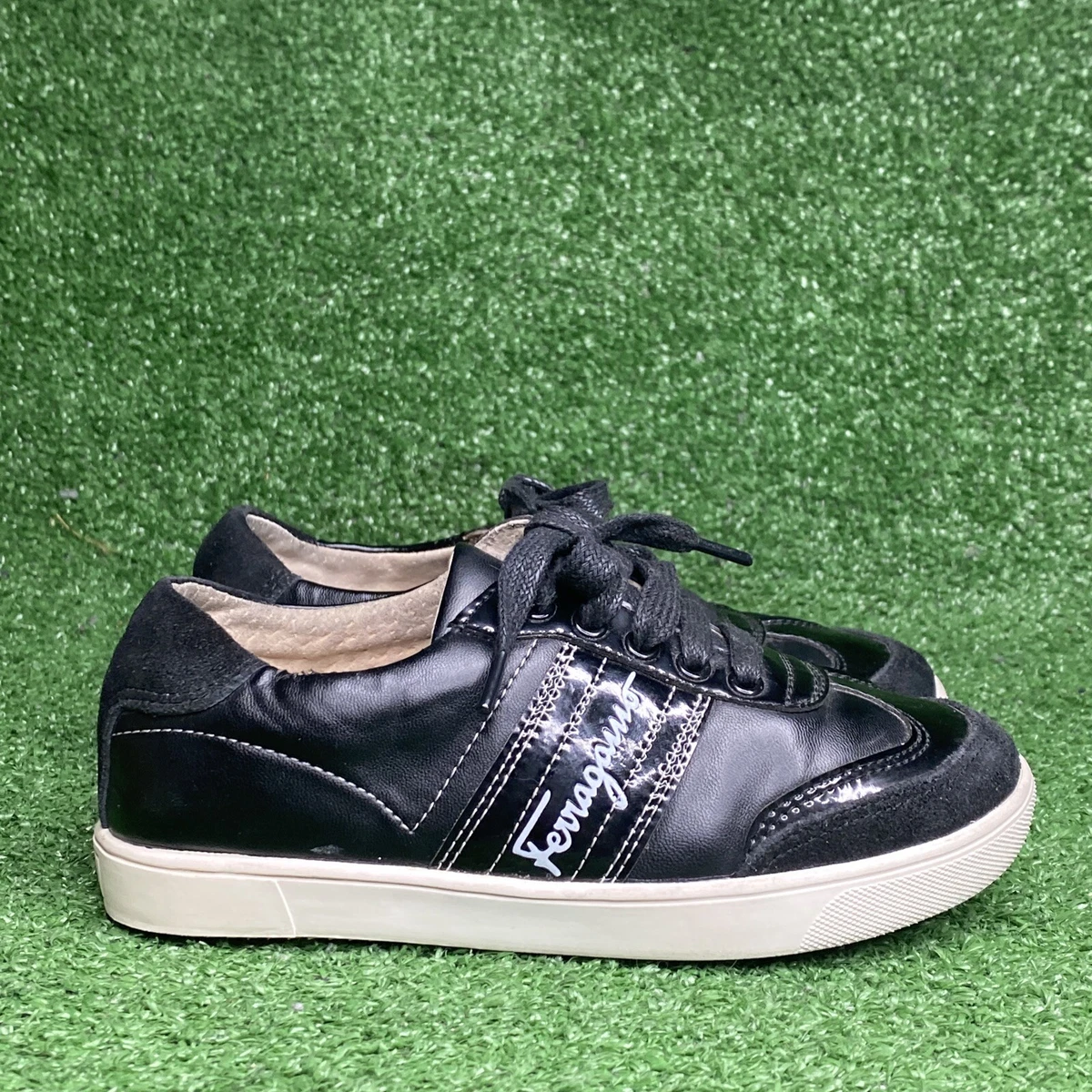 Salvatore Ferragamo EUC Black Designer Sneakers Shoes Boys