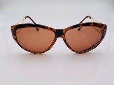 Vintage Ellen Tracy D51-201-2 Brown Gold Oval Sunglasses Italy FRAMES ONLY
