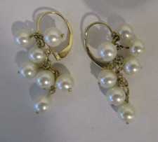 14K Yellow Gold Pearl Earrings  6 mm Pearls    5.60 Grams
