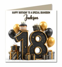 18th Birthday Card for Men, Grandson, Son, Brother, Nephew, Personalised M173
