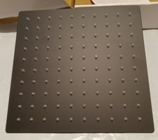 10" Square Rainfall Shower Head Stainless Steel Black 1/2" Thread NEW OPEN BOX 