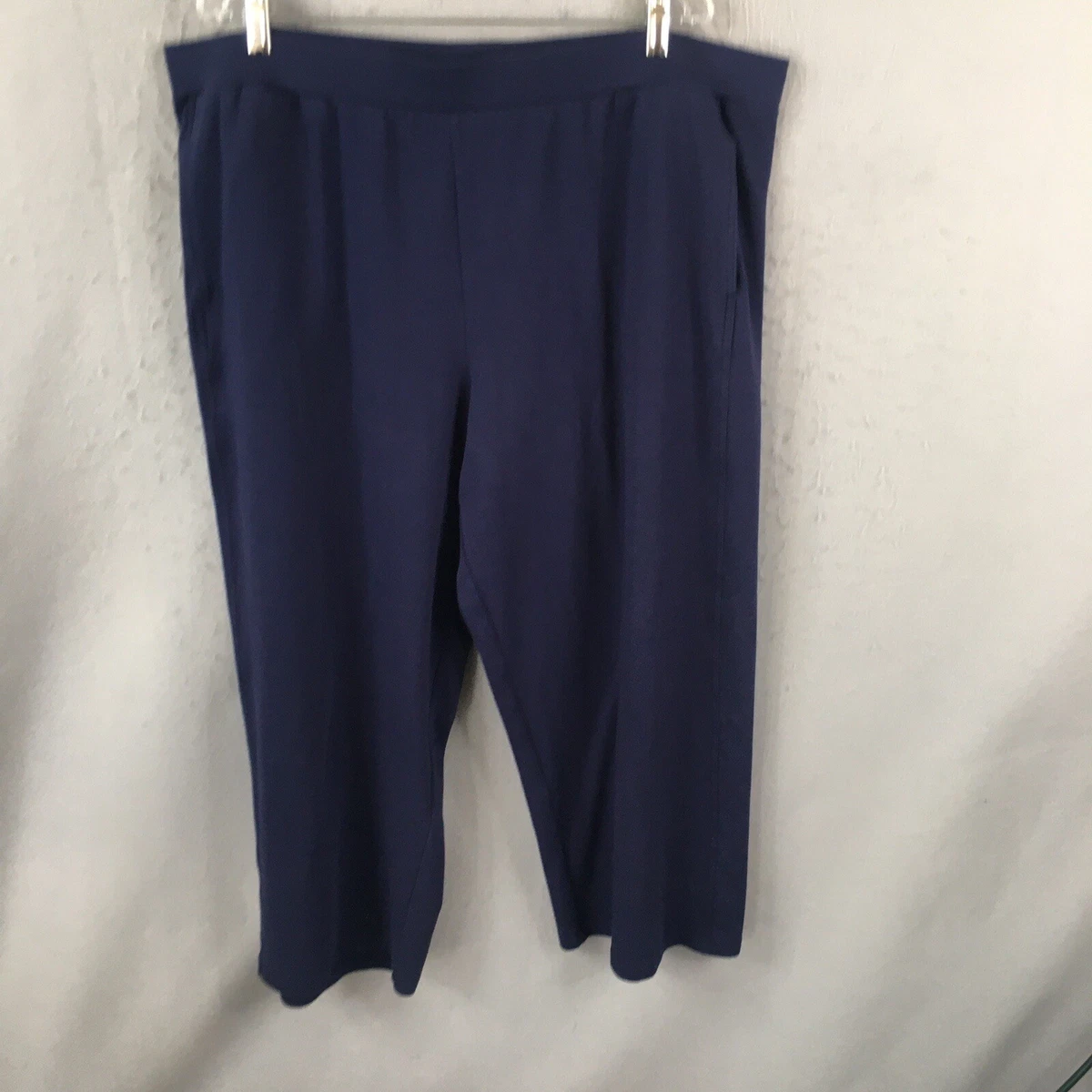 Denim Co Beach Pants Womens 2XP Plus Size Petite Navy Blue
