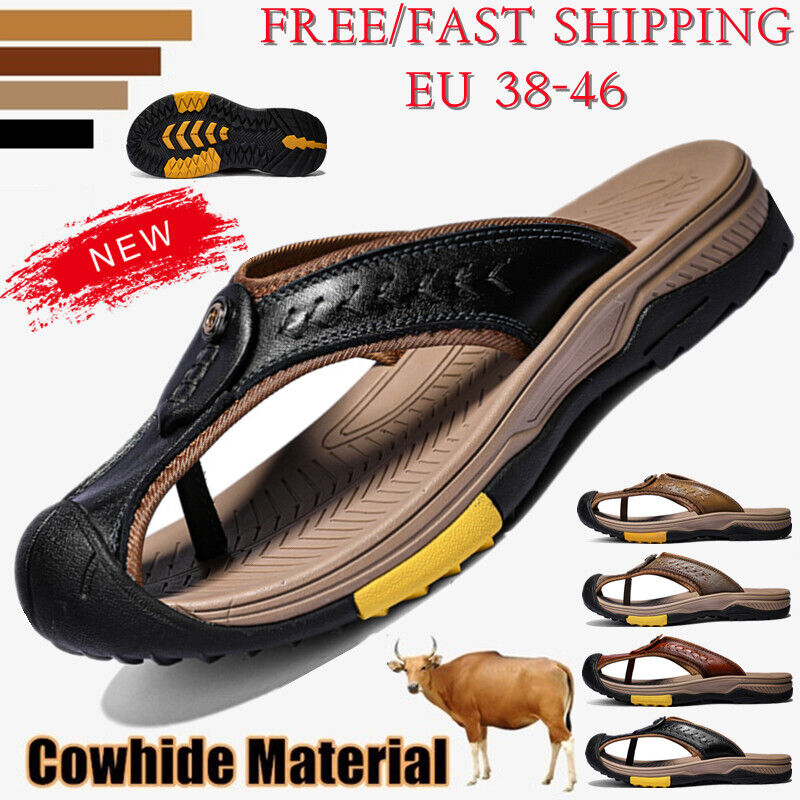 PANTOFOLA D’ORO Sandali da spiaggia uomo moda casual ciabatte in pelle estive outdoor infradito