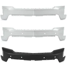 Chrome/Black Steel Front Bumper Face Bar for 2019-2022 Chevy Silverado 1500