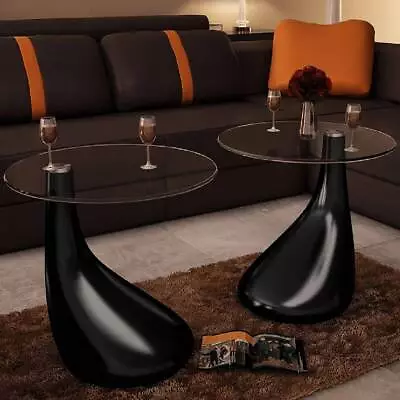 Coffee Table 2 Pcs With Round Glass Top High Gloss Black Tables Gumtree Australia Perth City Area 1296870665 Coffee Table 2 Pcs With Round Glass Top, Glass Top Coffee Tables Perth Wa