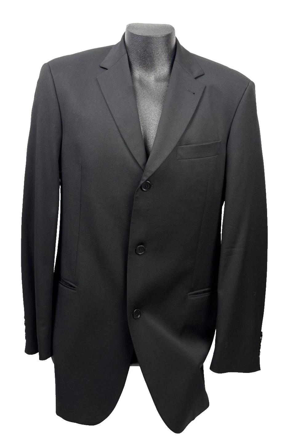 Hugo Boss Blazer Men 42L Black 100% Virgin Wool Jacket Sport Coat Super 100 USA