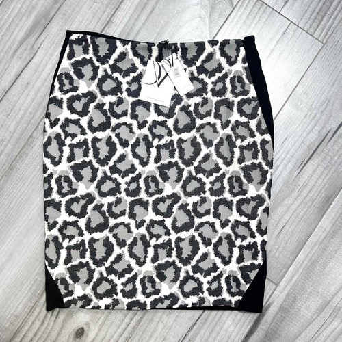 Diane von Furstenberg Emma Pencil Skirt Leopard Black Ivory 10 NWT - Picture 2 of 7