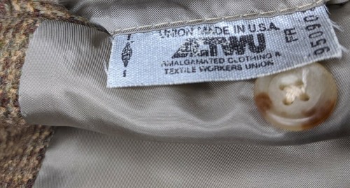 Vintage Polo Ralph Lauren 44L Brown Olive Green Tweed Blazer Jacket Sport Coat - Picture 6 of 6