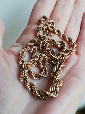 Collier Ancien Maille Américaine Plaqué Or - Poinçonné - Occasion Ras Du Cou