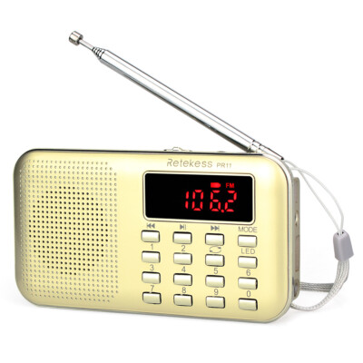 PR11 Portable Radio,AM FM Radio MP3 Player With LED Light Rechargeable For Gift