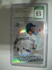 AUSTIN MARTIN 2021 Bowman Chrome 40 Man Futures #4 CSG GEM MINT 9.5 Blue Jays