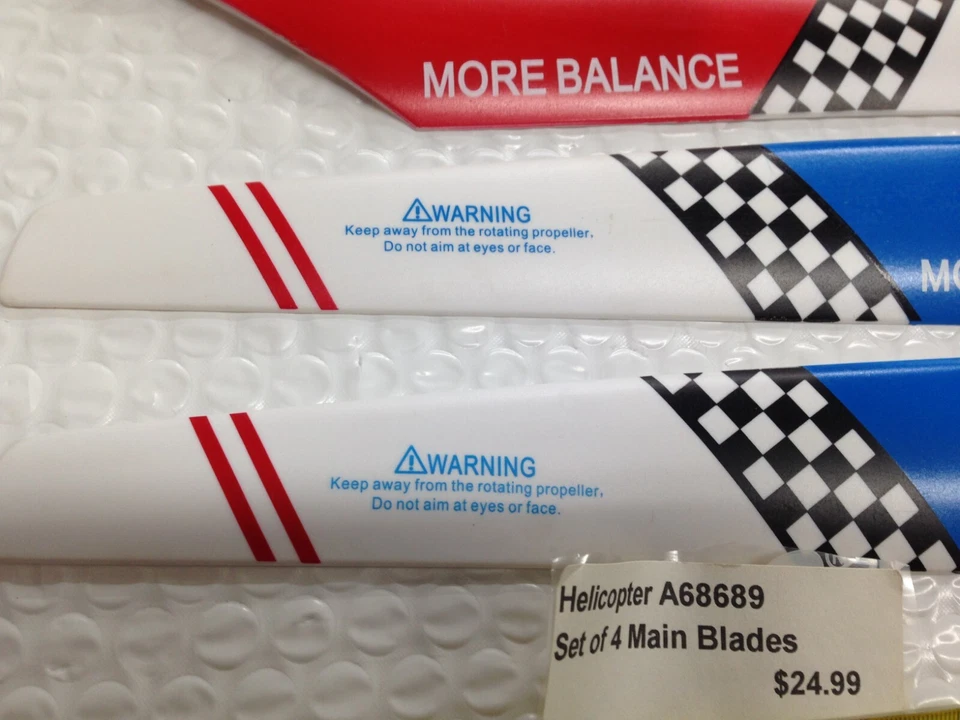 R/C HELICOPTER SPARE BLADES A68689 Blue Red - Image 4 of 4