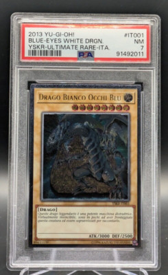 PSA 7 Blue-Eyes White Dragon YSKR-IT001 Italian Ultimate Rare Yugioh Deck Kaiba