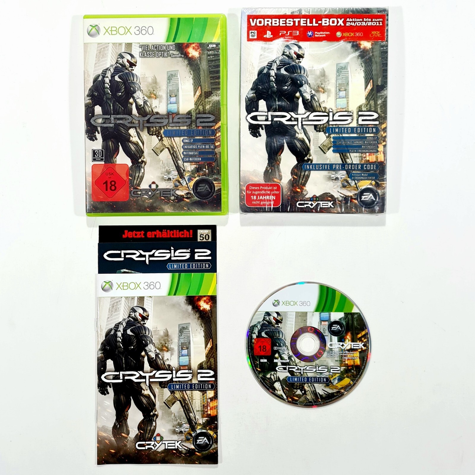Microsoft XBOX 360 Game CRYSIS 2 Limited Edition + PRE-ORDER BOX New! Sealed