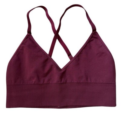 Spiritual Gangster Selene Sports Bra, Wine, Size XS/S