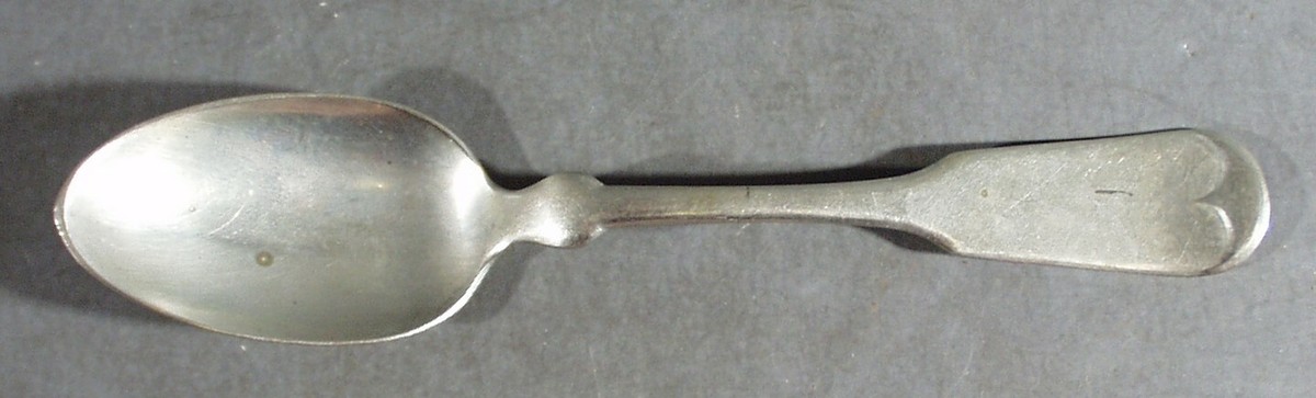 2 VINTAGE GERMAN SILVER FIDDLE BACK SPOONS, STAMPED H. SEARS 2 VINTAGE GERMAN SILVER FIDDLE BACK SPOONS, STAMPED H. SEARS