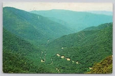 Transmountain Highway 441 Aerial View Great Smoky Mountains Chrome Postcard 