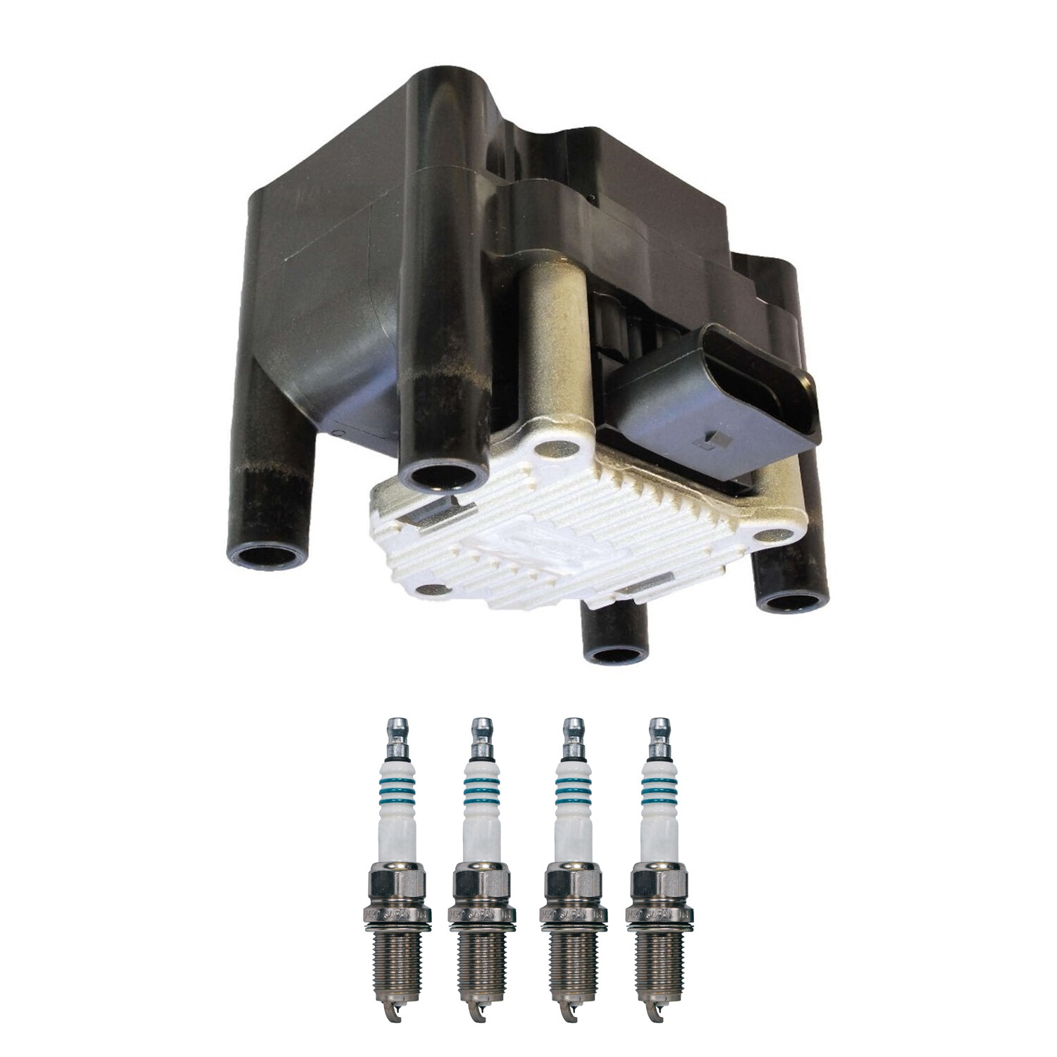 Bosch 1 Ignition Coil Denso 4 Iridium Power Spark Plug Kit For G20 Golf Jetta L4
