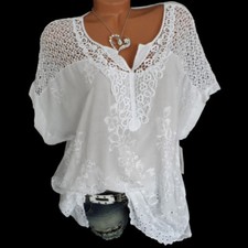 Womens Ladies Plus Size T Shirts Short Sleeve Loose Blouse Loose Tops Shirts