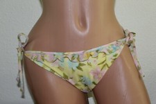 New Victoria's Secret Pastel Yellow Floral Bikini string Style Bottom L Large