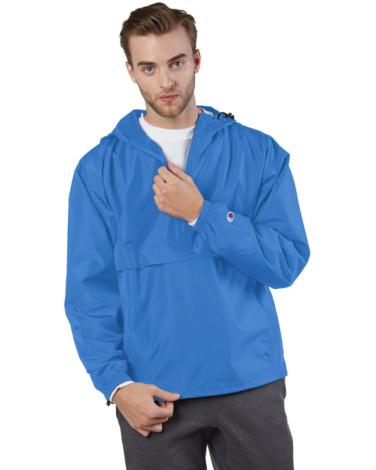 Champion CO200 Adult 100% Poly Micro Poplin Packable Anorak Quarter-Zip Jacket image 1