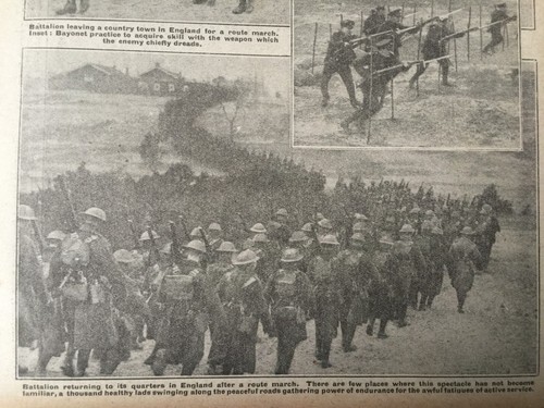 Antique WWI Print 1917 – Troops in Training & Bavarian Battery – War Photo - Picture 4 of 8