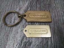 VTG. COACH Gold tone Brass Bag Fob Key Ring Key Chain Hang tag Bag Charm 2