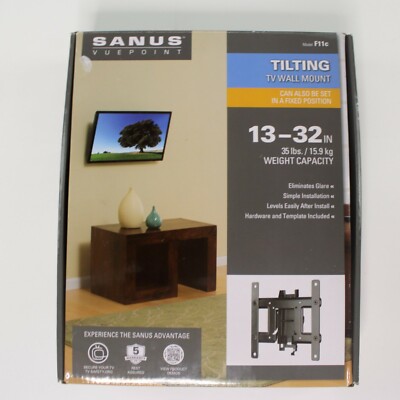 Sanus Vuepoint Tilting TV Wall Mount - 13-32''/35lbs Weight Capacity, Model F11C