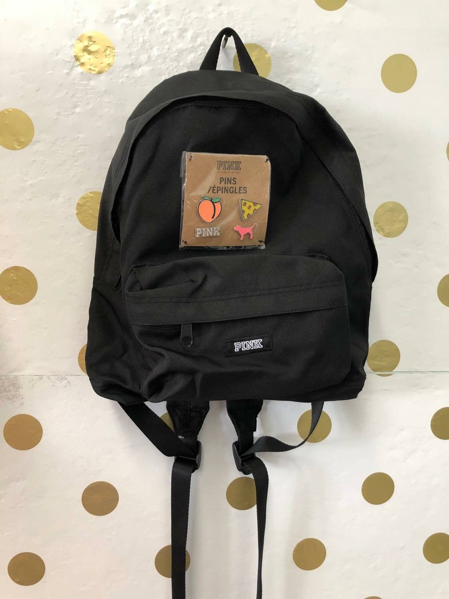 Victoria Secret Pink Mini Backpack With Pins Black 2020 Book Bag