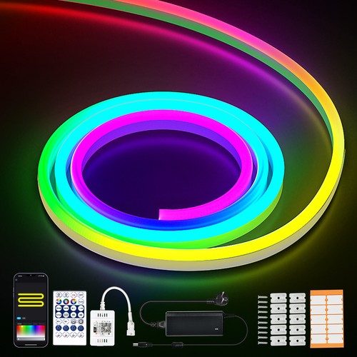 3M 5M WIFI LED RGBIC Dreamcolor Streifen Neon Flex Licht Außenbeleuchtung IP67 Set - Bild 3 von 21