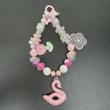 Cute Handmade Cell Phone Case Beaded Wrist Strap Detachable Pink Bow Bear Swan