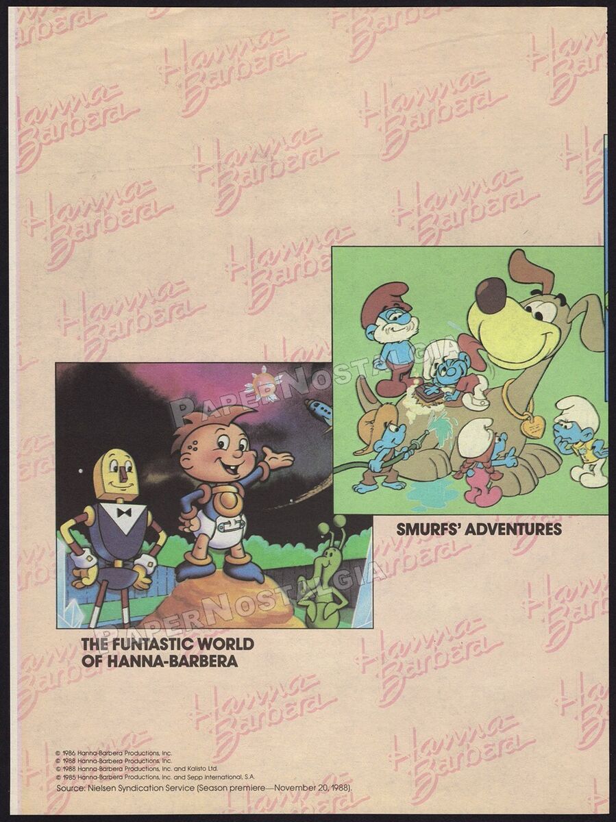 HANNA-BARBERA - Original 1989 Trade AD / poster_ Smurfs _ HANNA-BARBERA - Original 1989 Trade AD / poster_ Smurfs _