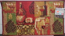 PRINTED NYLON KITCHEN RUG nonskid 18"x30" WINE GRAPES PATCHWORK, Kool Home